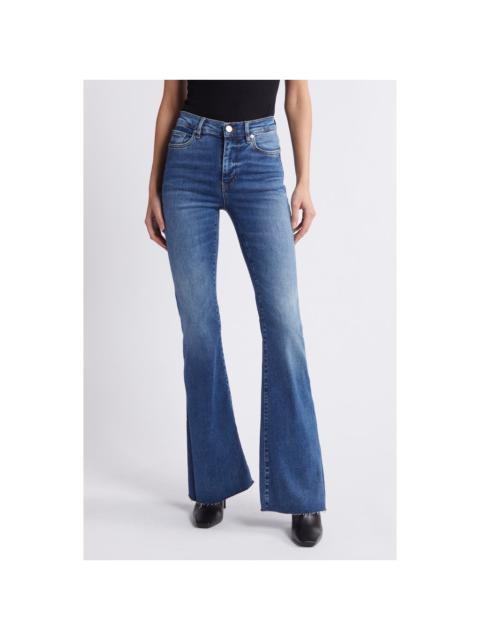 FRAME FRAME Le Easy Flare Raw Hem Jeans in Mermaid at Nordstrom