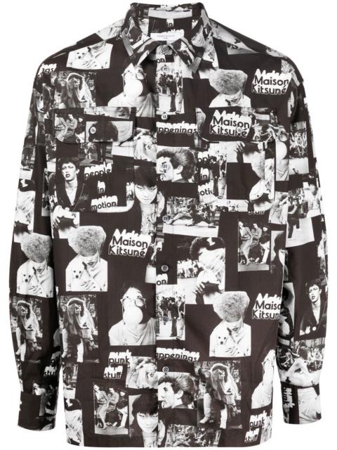 Maison Kitsuné graphic-print cotton shirt