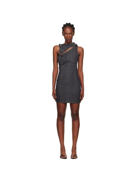 COPERNI Gray Flower Denim Minidress