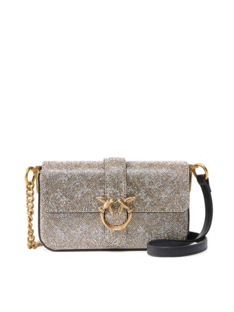 PINKO Love Bag Slouchy leather bag with rhinestones