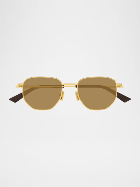 Bottega Veneta Men's Bv1301s-007 Metal Aviator Sunglasses