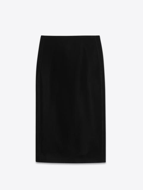 high-rise midi skirt in velvet