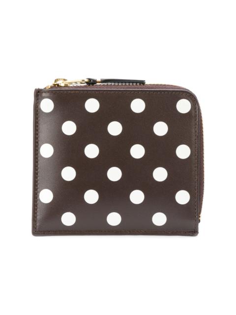 polka dot zipped wallet