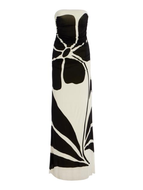 CALA de la CRUZ Daphne Jersey Maxi Dress black/white