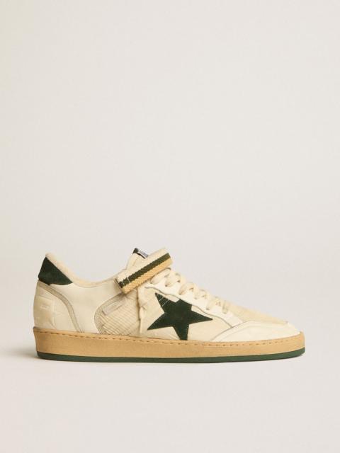 Ball Star in nylon and nappa with green suede star and heel tab