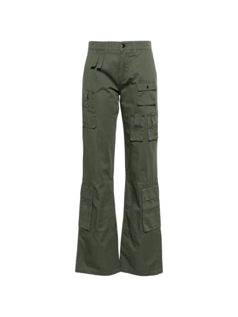 mid-rise flared trousers