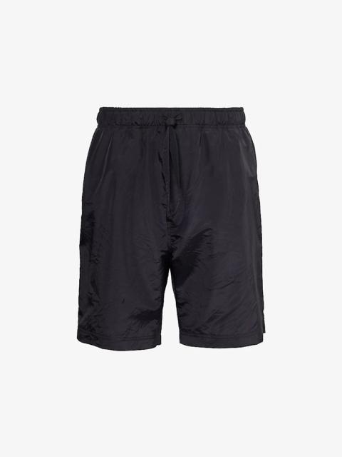 Brand-patch regular-fit silk-blend shorts