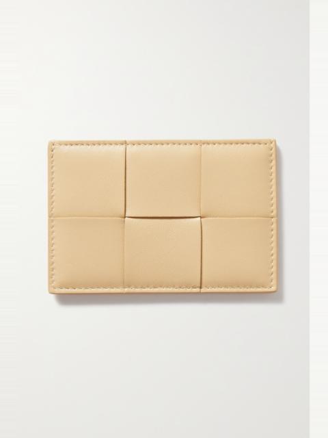 Cassette intrecciato leather cardholder