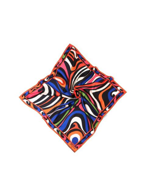 Marmo-print silk scarf