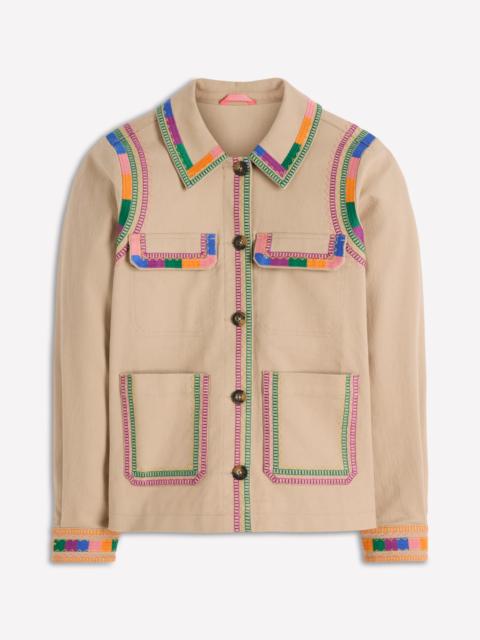 BODEN Embroidered Utility Jacket-Camel