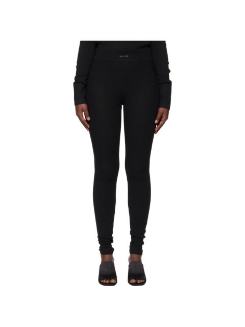 ESSENTIALS Black Holiday Waffle Leggings