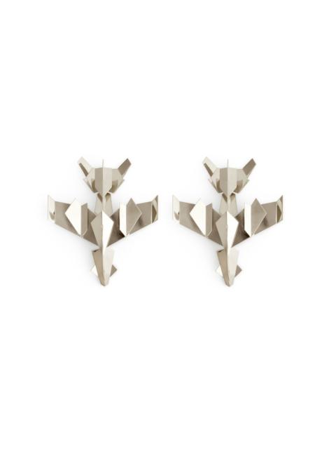 Off-White Silver Paper Plane Earrings