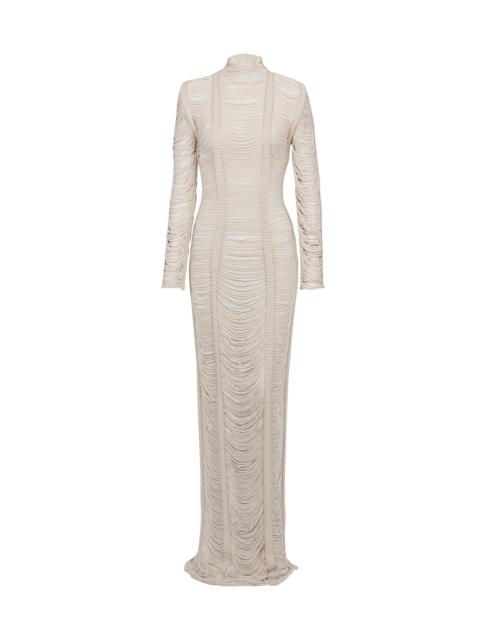 Balmain Openwork macramé maxi dress