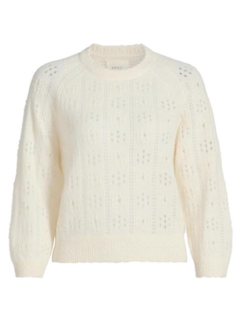DÔEN Women's Emiliana Pointelle Knit Sweater - Ivory