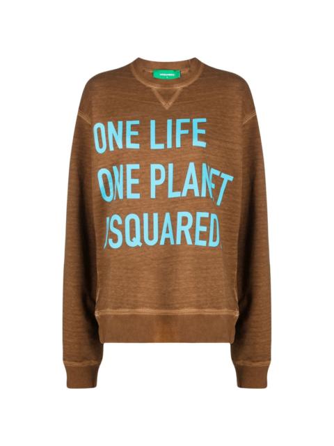 slogan-print sweatshirt