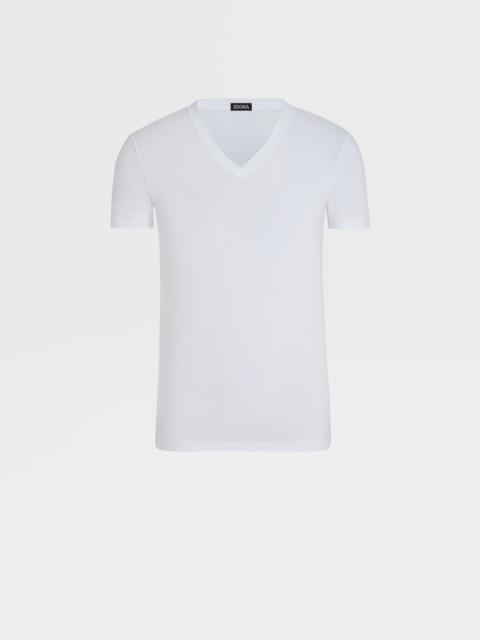 WHITE STRETCH COTTON T-SHIRT