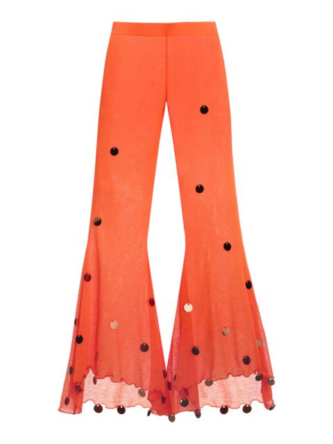 SIEDRÉS Exclusive La Isla Embellished Jersey Pants orange