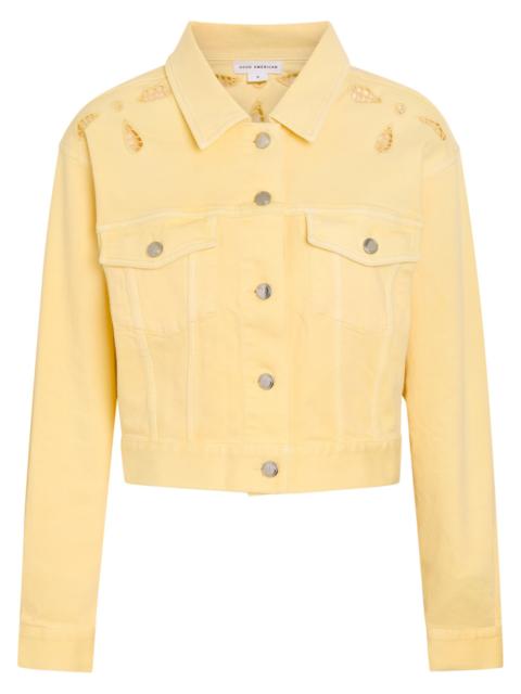 GOOD AMERICAN Good American Essential Cut-out Stretch-denim Jacket
