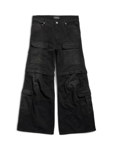 Flared Cargo Pants in Black