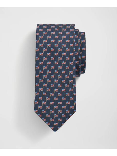 Brooks Brothers Silk USA Flag Motif Tie