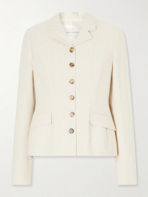 Dries Van Noten Striped Cotton-blend Blazer