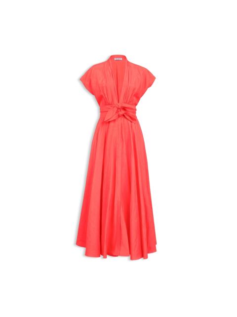 Alaïa LINEN-BLEND BELTED DRESS