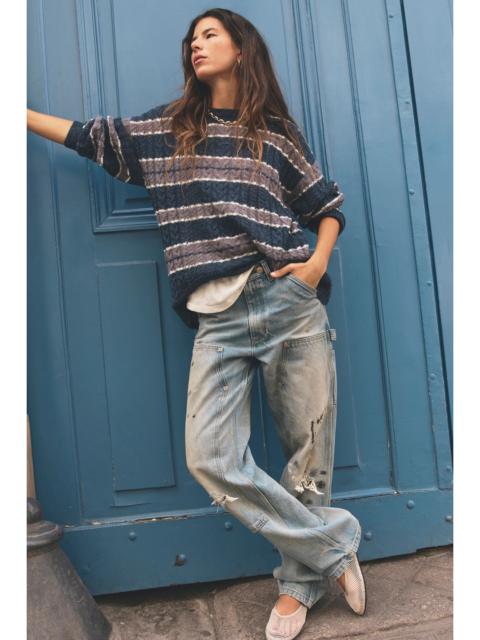 FREE PEOPLE Sheer Luck Striped Pullover