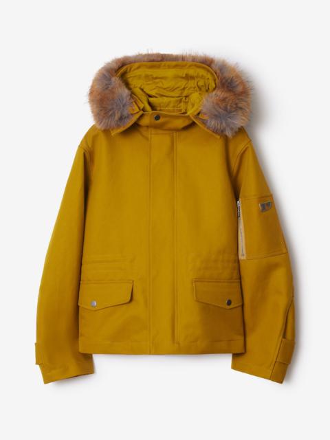 Short Faux Fur Trim Cotton Parka