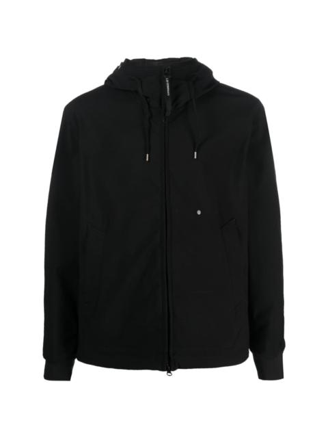zip-fastening hooded jacket