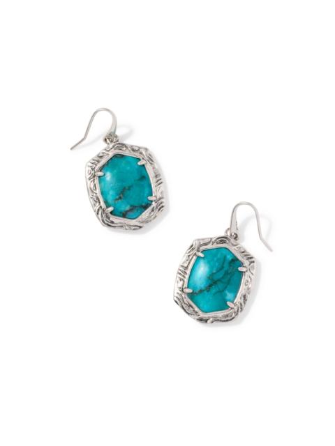 KENDRA SCOTT Tiger Striped Daphne Vintage Silver Drop Earrings