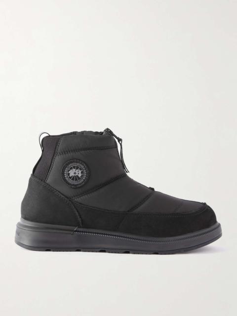 Crofton Suede-Trimmed Quilted Ripstop Boots