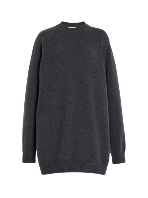 The Frankie Shop Maxime Merino Wool-Cashmere Mini Sweater Dress grey