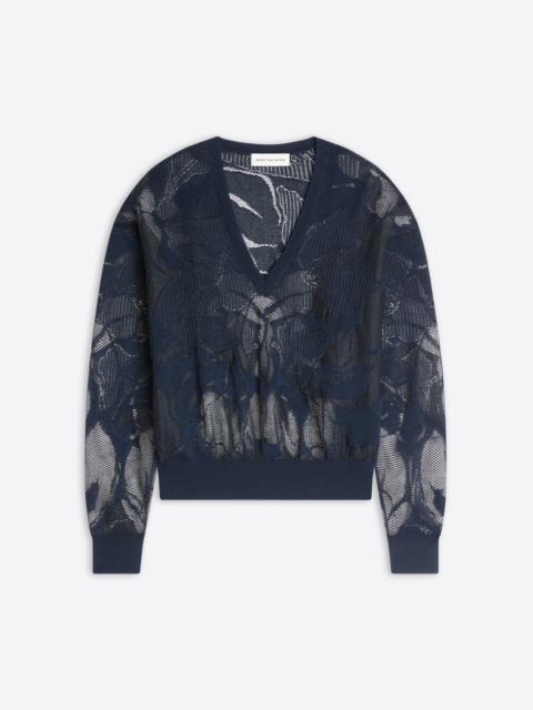 Dries Van Noten LACE COTTON SWEATER
