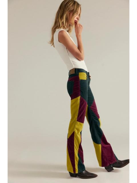 FREE PEOPLE We The Free On Your Side Cord Patched Bootcut Jeans