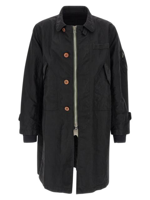 sacai Crumpled effect coat