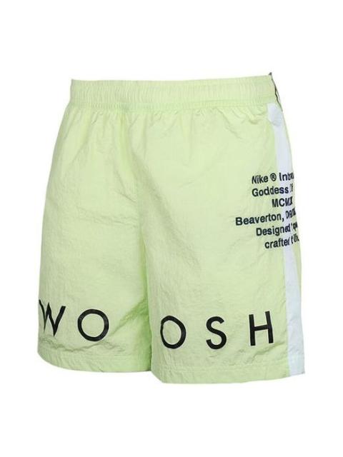 Nike Nike Sportswear Swoosh Side Alphabet Embroidered Woven Sports Shorts Light Green CJ4905-701