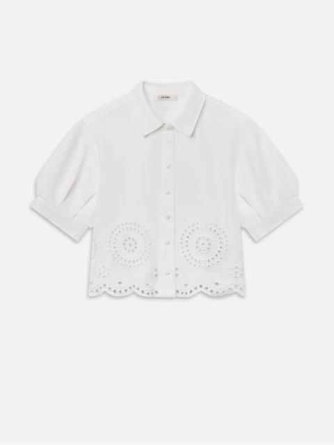 FRAME The Eyelet Billow Sleeve Shirt