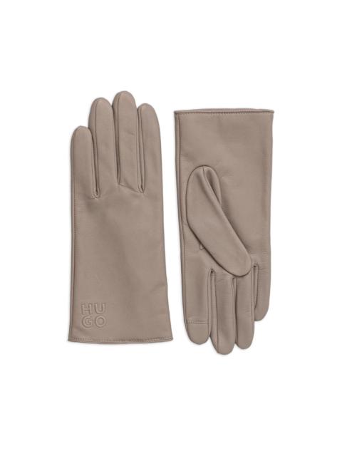 HUGO Beggy logo-embossed gloves