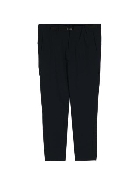 belted slim-legged tailored trousers