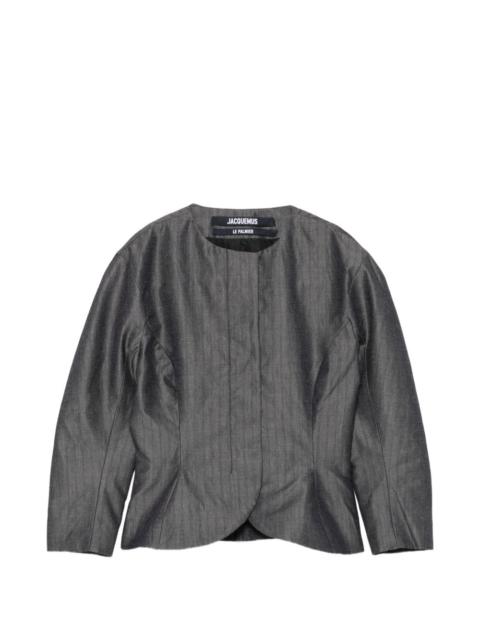 JACQUEMUS pinstripe-pattern peplum jacket
