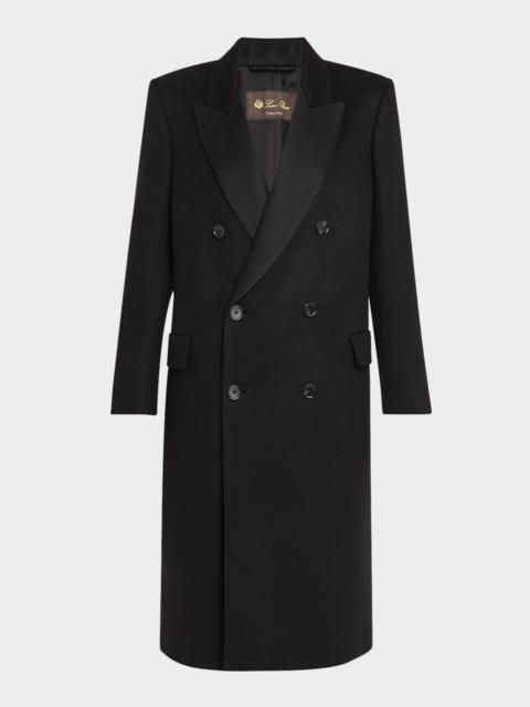 Loro Piana Jerard Cashmere Double-Breasted Coat With Double Satin Mireille Trim