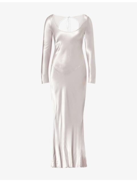 ANNA OCTOBER Margit Backless Satin Maxi Dress