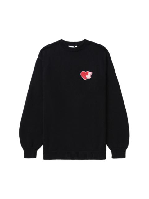 heart-motif cotton jumper