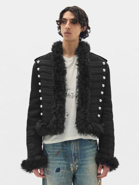Ann Demeulemeester Maldus Embroidered Cropped Marsina Jacket