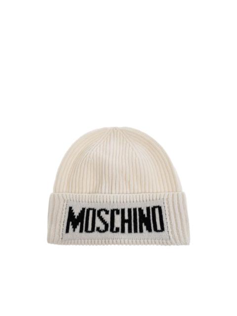 Moschino logo-detail ribbed beanie