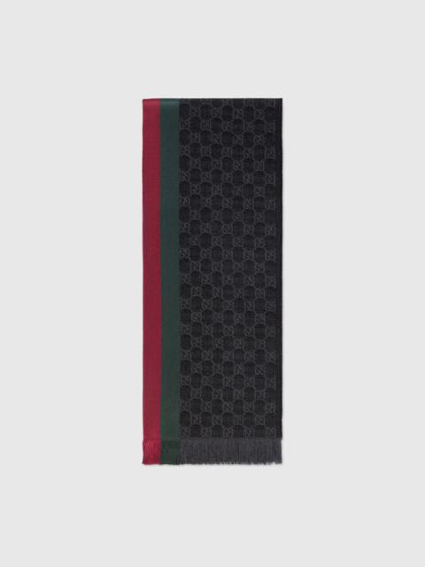 GUCCI GG jacquard knitted scarf with Web