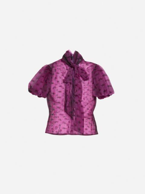 Acne Studios Sheer bow blouse - Bright purple