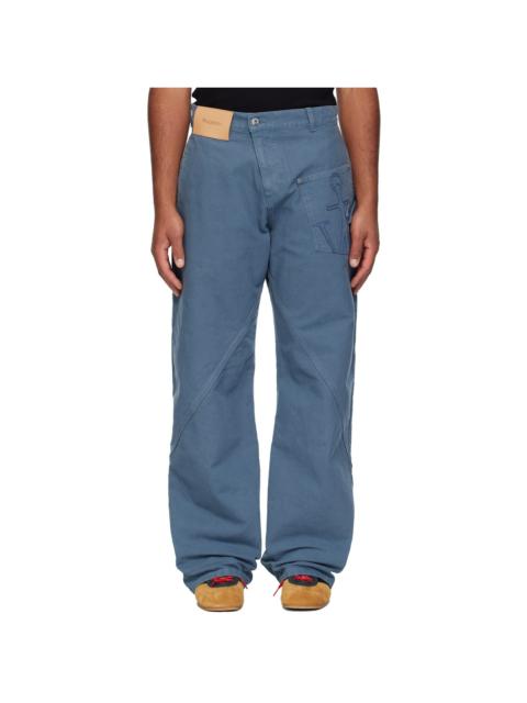 JW Anderson Blue Twisted Workwear Trousers