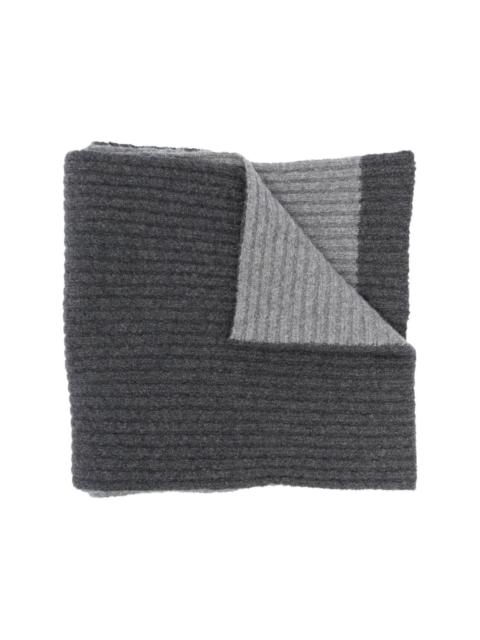 Balmain two-tone ribbed knit scarf