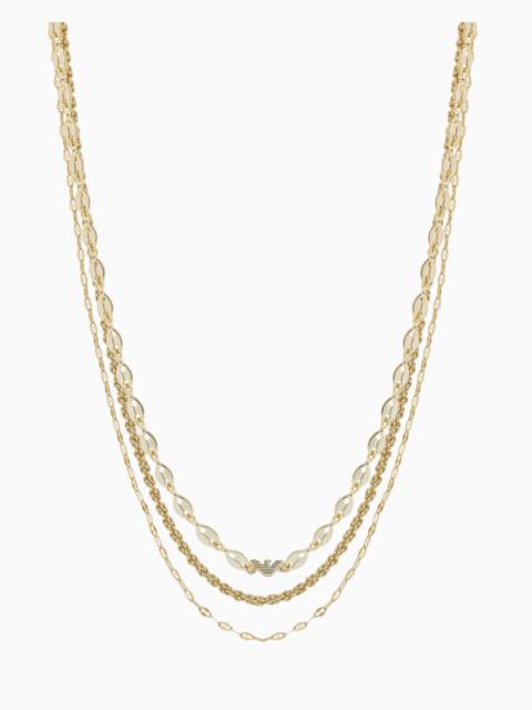 EMPORIO ARMANI GOLD-TONE BRASS MULTI-STRAND NECKLACE